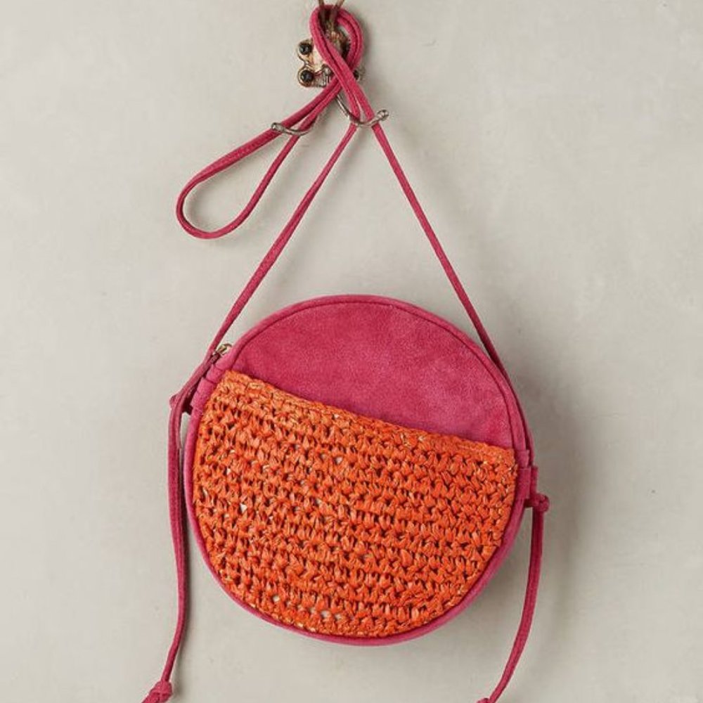 Anthropologie Tonal Suede Crossbody bag - Rose